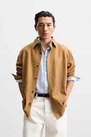 REGULAR FIT SUEDE SHIRT