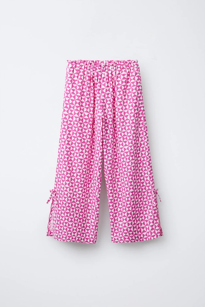 PANTALON DROIT IMPRIMÉ AVEC LIN