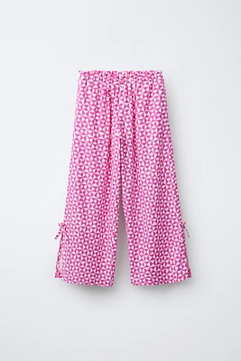 PANTALON DROIT IMPRIMÉ AVEC LIN