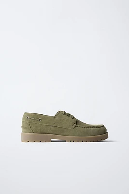 SPLIT LEATHER DECK SHOES