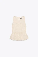 TEXTURED PEPLUM TOP