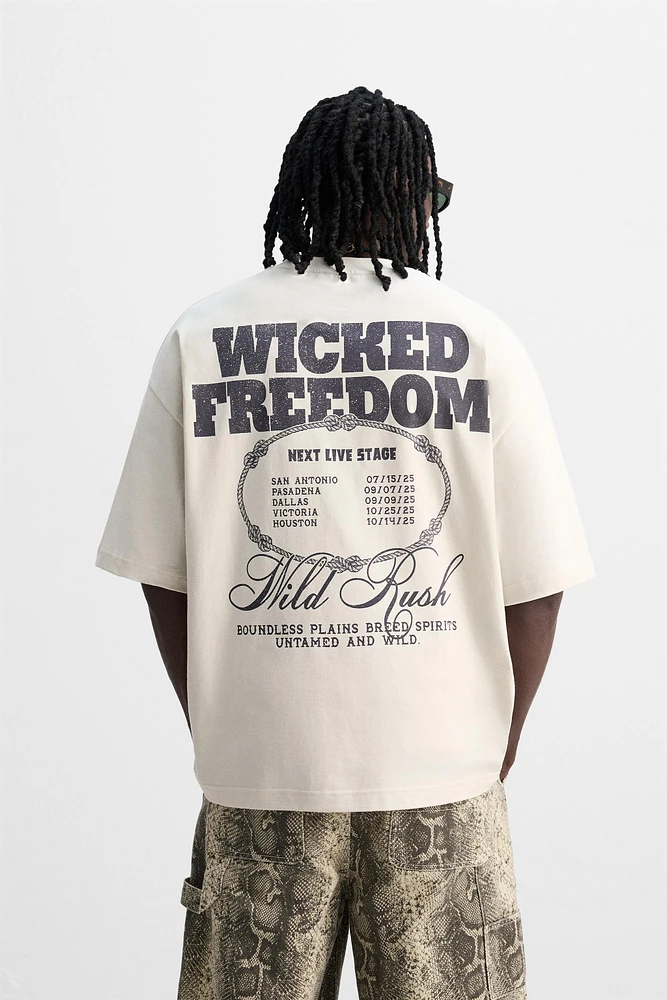 WASHED PRINT T-SHIRT