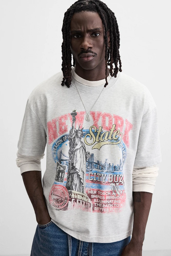 WASHED PRINT T-SHIRT