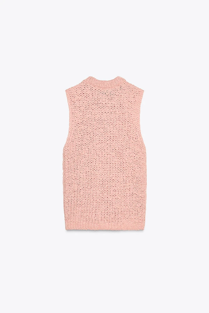 ORGANZA BOW KNIT TOP