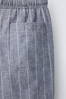 STRIPED LINEN BLEND PANTS