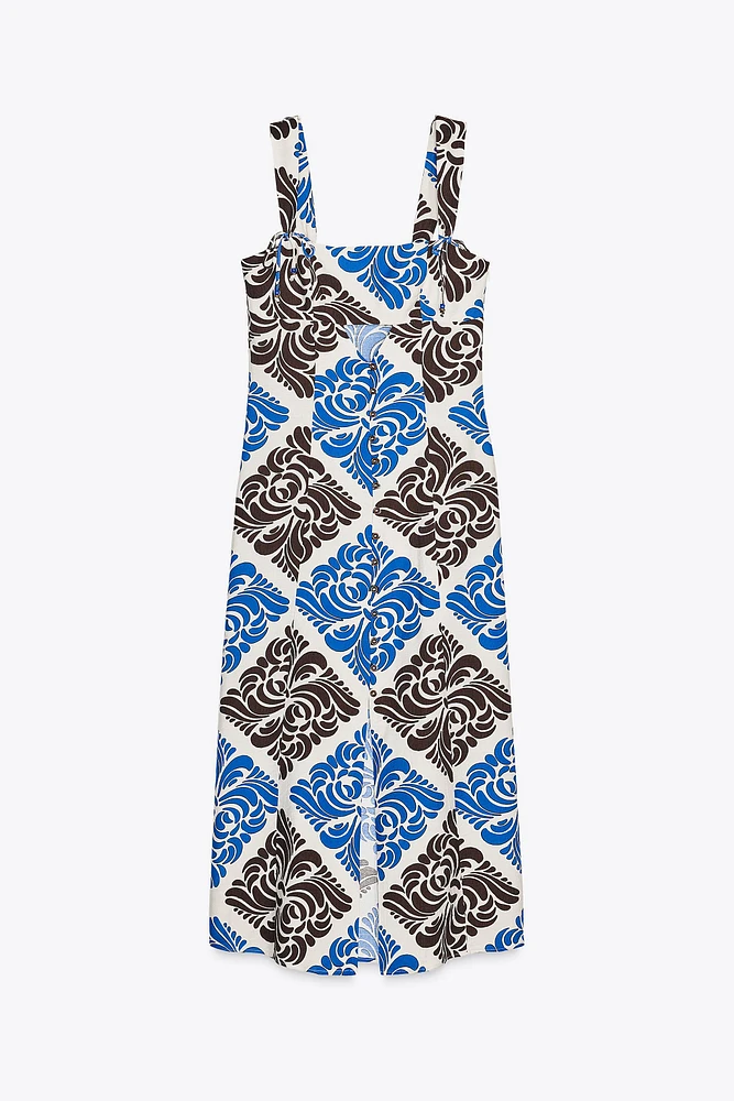 PRINTED MIDI DRESS