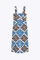 PRINTED MIDI DRESS
