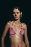 CHECKERED TRIANGLE BIKINI TOP