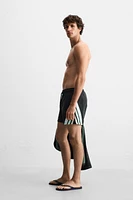 CONTRAST BANDS MID-LENGTH SWIMSUIT