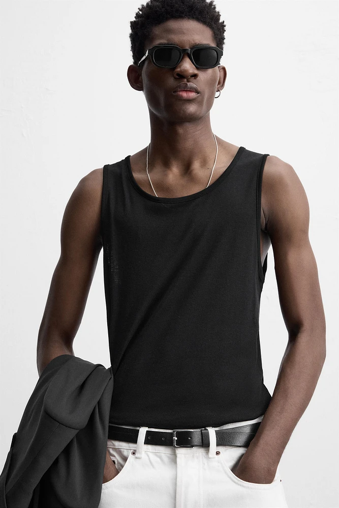 SEMI-SHEER TANK TOP