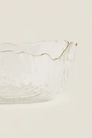 GLASS SALAD BOWL WITH RIM