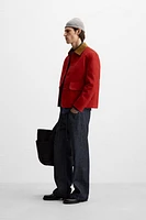 CONTRASTING COLLAR JACKET