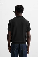 VISCOSE BLEND KNIT POLO SHIRT