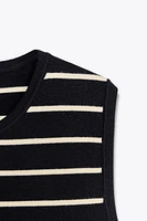 STRIPED KNIT MINI DRESS
