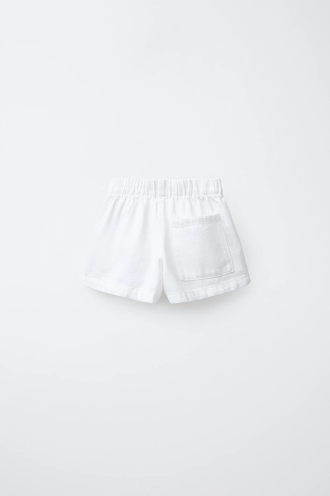 BERMUDA EN DENIM ÉLASTIQUE
