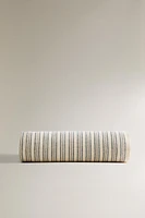 STRIPED COTTON BEACH TOWEL WITH FRINGING