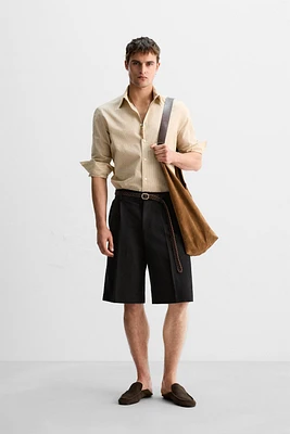 LIMITED EDITION LINEN COTTON PLEATED SHORTS