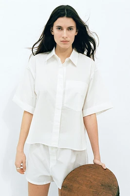 CHEMISE EN POPELINE AVEC POCHE