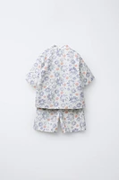 9-18 MOIS/ ENSEMBLE IMPRIMÉ KIMONO ET BERMUDA