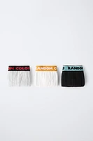 AGES 6-14/ THREE-PACK OF TEXT BOXERS