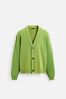 REVERSE EFFECT WASHED CARDIGAN