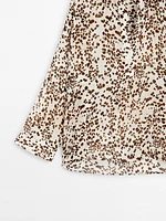 Oversize animal print blouse