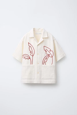 EMBROIDERED TEXTURED SHIRT