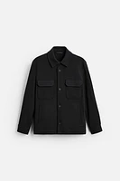 TEXTURED STRETCH OVERSHIRT