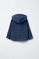 LINEN HOODED SHIRT