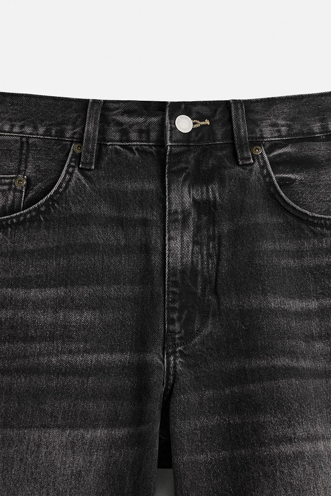 WASHED BAGGY FIT DENIM SHORTS