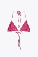 CHECKERED TRIANGLE BIKINI TOP