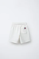 EMBROIDERED TEXT SHORTS