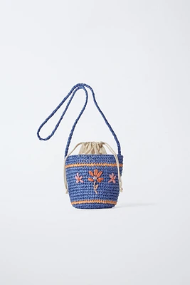 SAC BANDOULIÈRE EFFET RAPHIA BRODÉ