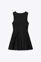 GODET BOW SHORT DRESS