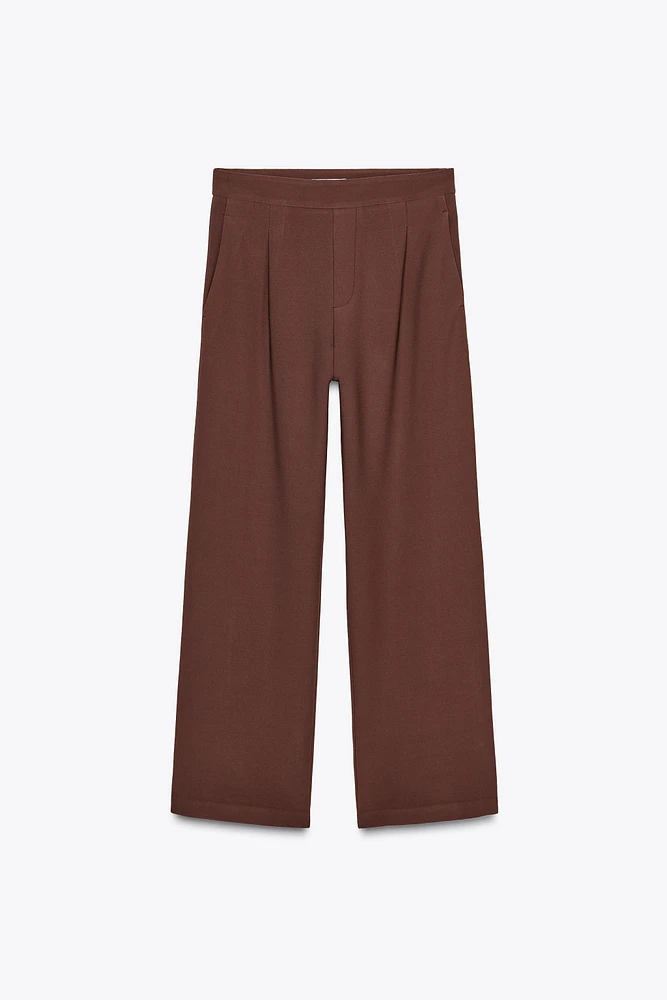 WIDE LEG CREPE PANTS