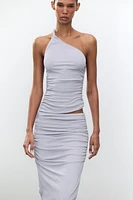 LINEN SKIRT WITH RUCHING