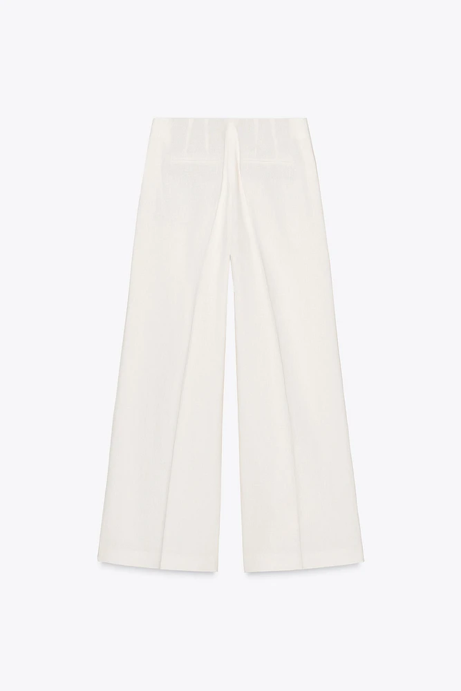 LINEN BLEND PLEATED PANTS ZW COLLECTION