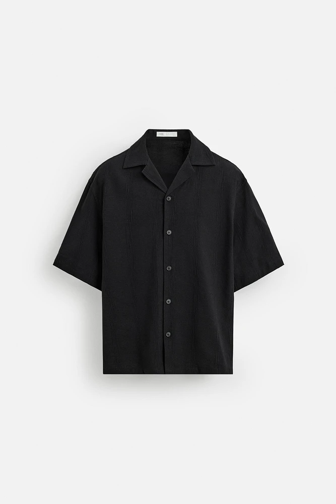 CHEMISE EN COTON ET LIN BRODÉE