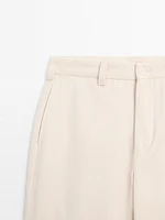 100% cotton straight-leg trousers