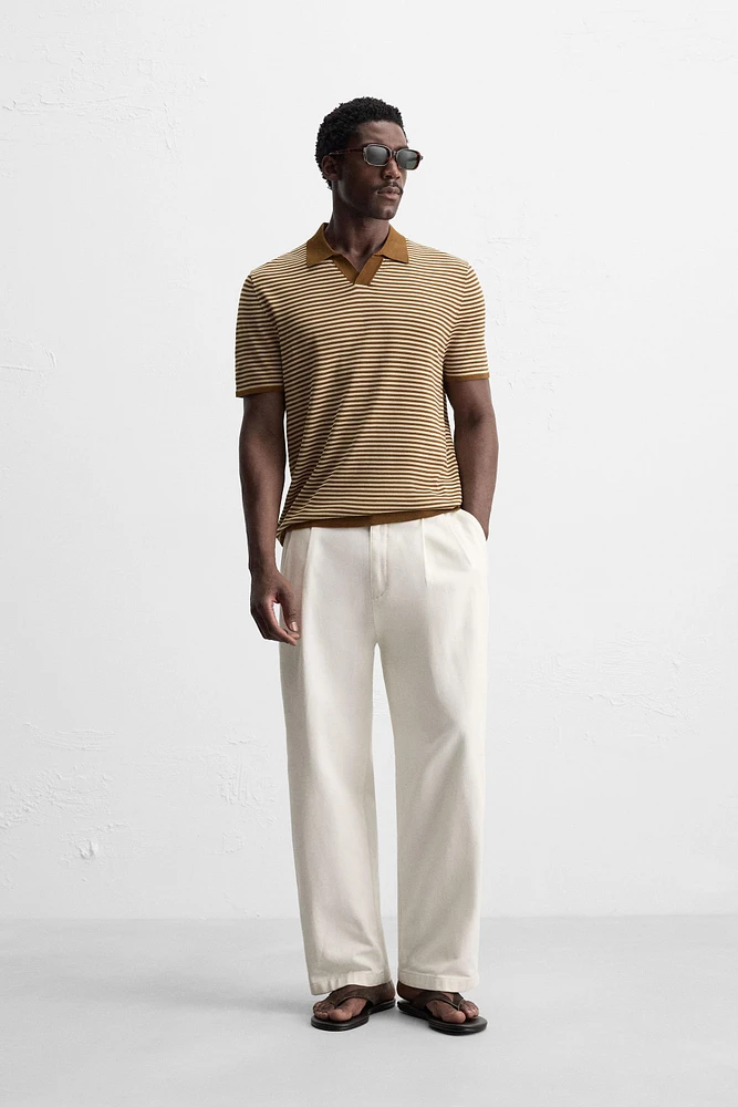 POLO EN MAILLE À RAYURES