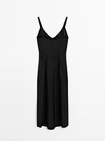 Camisole midi dress with seam details