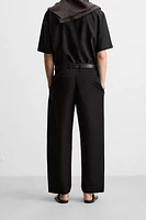 COTTON - LINEN PLEATED PANTS