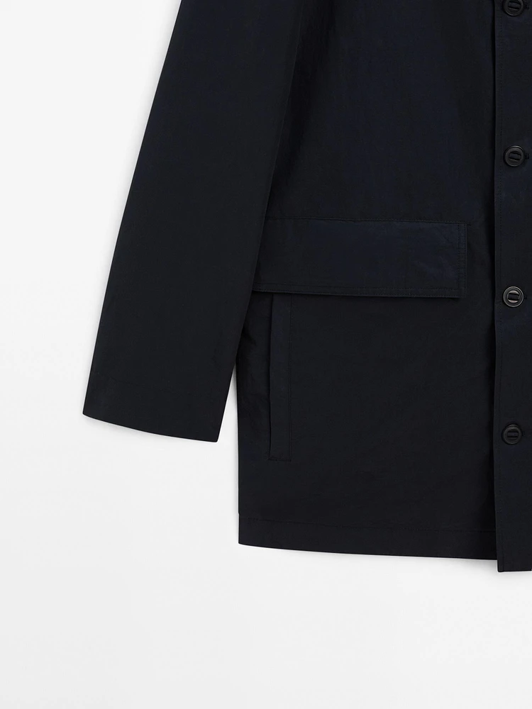 Cotton blend hooded parka