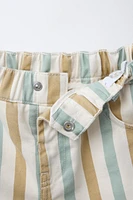STRIPED EMBROIDERED SHORTS