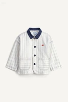 LIMITED EDITION CONTRASTING COLLAR STRIPED JACKET