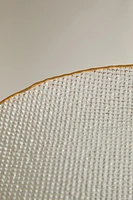 RAISED GLASS SERVING DISH WITH GOLD RIM