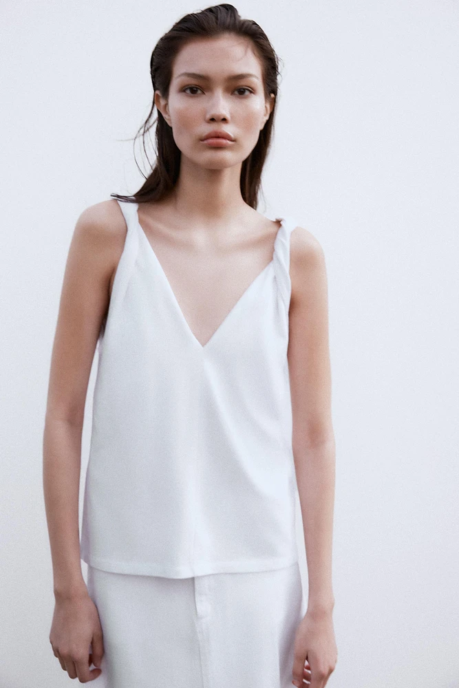 T-SHIRT PLISSÉ EN COTON