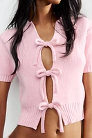 KNIT TOP WITH BOWS