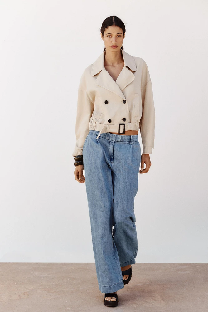 ELASTIC HEM CROPPED JACKET