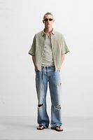 JACQUARD WRINKLE EFFECT SHIRT